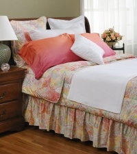 Lauren by Ralph Lauren Bedding Jamaica Coral Pink Paisley Bedskirt Dust Ruffle; CALIFORNIA KING