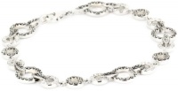 Judith Jack Sterling Silver Marcasite and Crystal Pave Link Bracelet