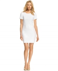 Bright white gets glammed up with a smattering of sequins on this petite MICHAEL Michael Kors dress -- spring's must-have style! (Clearance)