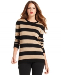 Metallic stripes make this MICHAEL Michael Kors sweater magnetic.