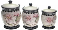 Certified International Marche De Fleurs 3-Piece Canister Set, 88-Ounce