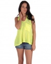 Vintage Havana Womens Knit Swing Tank - Neon Yellow - Large