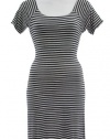 Bailey Black Striped 'Habibi' Short Sleeve Jersey Dress Small