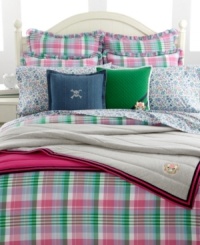 Pretty in plaid. Lauren Ralph Lauren's Caitlin pleated bedskirt colors your world with a melody of uplifting hues in pure cotton.