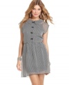 A peter-pan collar plus a formation of tiny bows lend extra-sweet style to this striped dress from American Rag!