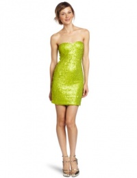 As U Wish Juniors Sequin Strapless Tube Dress, Green, Medium