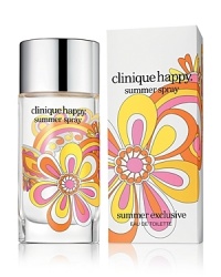 Here for a limited time, a light-hearted edition of everything you love about Clinique Happy. Gives our bright, sparkling, citrusy floral a fresh look and feel. Wear it and be happy. All summer.