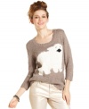 American Rag jumps on the intarsia train with this super-fun graphic sweater (and brings our dream of owning a polar bear closer to reality!)