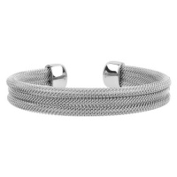 Ryssa Womens 3 Row Mesh Collection Stainless 316L Steel Bangle (10mm thick)