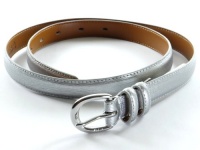 Lauren By Ralph Lauren Leather Textured Belt Size Small Silver