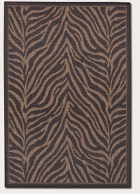 Couristan 1514/0121 Recife Zebra Black/Cocoa Runner Rug, 2-Feet 3-Inch by 7-Feet 10-Inch