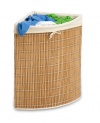 Honey-Can-Do HMP-01618 Wicker Corner Hamper, Clothes Organizer