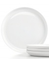 Keep the table and kitchen clean with Stax Living dinnerware. A pure white glaze adorns dinner plates for everyday use, in a shape designed for efficient stacking and storage. Perfect for small spaces!