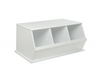 Badger Basket Three Bin Storage Cubby - White