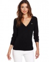 Fred Perry Women's Wide V-Neck Sweater, Black, 10