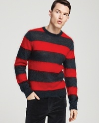 Indulge in the super-fun, kid-inspired stripes and exceptional softness of this crewneck sweater from MARC BY MARC JACOBS.