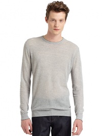 THE LOOKCrewneckPullover styleLong sleevesRibbed cuffs and hem with contrast trimTHE MATERIAL82% cotton/18% nylonCARE & ORIGINDry cleanMade in Italy