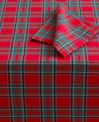 A stylish classic, Masey Tartan placemats from Lauren Ralph Lauren set the scene in soft red and teal plaid. Layer with a tablecloth, napkins and other accessories for a richer, bolder holiday setting.