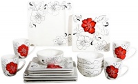 Laurie Gates Laura 16-Piece Dinnerware Set, Service for 4