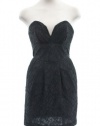 GUESS? Dress, Strapless Sweetheart Lace Mini Jet Black 5