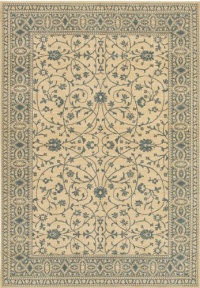 English Manor Somerset Lane Ivory/Blue Rug Rug Size: Runner 2'6 x 12'