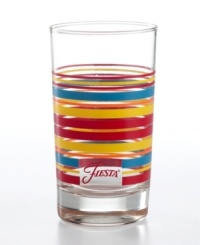 Your daily dose of retro charm! Created exclusively for Macy's, these colorful ringed juice glasses are simple, fun and undeniably hip. Mix and match!