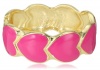 Betsey Johnson Holiday Boxed Heart Hinged Bangle Bracelet in a Betsey Johnson Pink Leopard Gift Box