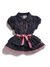 GUESS Belted Dress with Bloomers Set, INDIGO (3/6M)