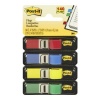 Post-it Flags, Assorted Primary Colors, 1/2-Inch Wide, 35/Dispenser, 4-Dispensers/Pack