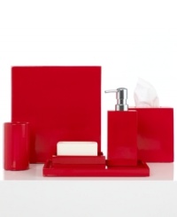 Outfit your bathroom in contemporary style with this soap and lotion dispenser from Jonathan Adler, crafted of wood with a hand poured lacquer finish for a smooth and sleek appeal.