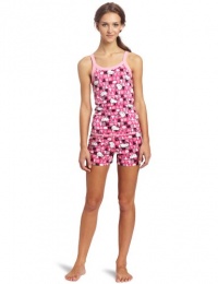 Hello Kitty Juniors Word Print Tank And Short Set, Pink/Black, Large