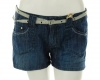 Rewash Belted Denim Shorts Dark Wash 1