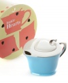 Pour your heart out. The Inside Out Heart teapot combines a fun-loving shape, turquoise shade and sparkling trim to woo just about any tea drinker. An adorable gift with a box to match, from Classic Coffee & Tea.