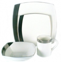 Mikasa Ridge Square Platinum 4-Piece Place Setting, Service for 1