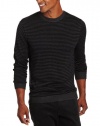 Perry Ellis Men's Longsleeve Merino Horizontal Striped Sweater