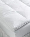 Lusciously comfortable and well constructed, the True Baffle Box featherbed from Pacific Coast contours to your body for a comfortable, supportive night's sleep. Hyperclean® Pacific Coast feathers are thoroughly washed to keep allergens at bay, allowing for a healthy rest. The baffle-box construction keeps fill from shifting and provides an even sleeping surface from end to end, while the Barrier Weave™ pure cotton cover keeps feathers from sneaking out.