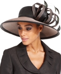 Dress to impress with this elegant, special occasion hat from August. Features floral and feather accents for extra allure and is perfect for flirty seasonal frocks or sophisticated tailored suits.