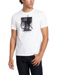 Calvin Klein Sportswear Men's Short Sleeve Crew Neck Print Tee, White, Small