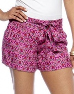 MM Couture by Miss Me Floral Print Tie Cuffed Shorts