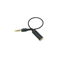 PCMICROSTORE brand Apple iPhone Black 3.5mm Earphone Headphone 3-Inch Extension Adapter