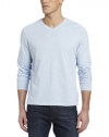 Calvin Klein Sportswear Men's Long Sleeve Solid V-Neck Tee, Cashmere Blue, X-Large