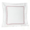 Charisma Bloom 18 x 18-Inch White with Red Trim Decorative Throw Pillow