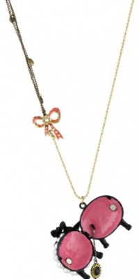 Betsey Johnson Farmhouse Sheep Long Pendant Necklace