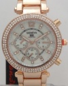 Geneva Quartz Watch Chronograph-style Look Rose Gold Band With Rhinestone MK5491