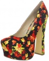 DV8 Women's Vixen Plaform Pump,Red Floral,8 M US