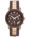 The beautiful pairing of rose and chocolate create a romantic Runway watch from Michael Kors.