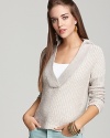 James Perse elevates the basic hoodie with a sultry deep V neck and trend-perfect waffle knit.