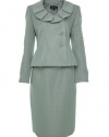 EVAN PICONE Faux Double Breasted Pleated Collar Jacket/Skirt Suit