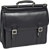 Notebook/ Tablet Cases & Bags-McKlein 15.4 Halsted Black Leather Double Compartment Notebook Case