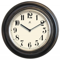 Infinity Instruments The Benchmark - Black Wood Wall Clock Metal Bezel